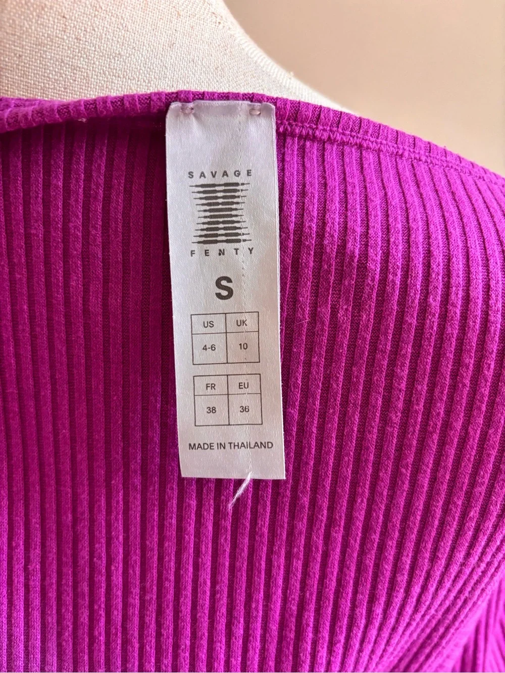 Savage Fenty Ribbed Purple Tank Top Women’s Size Small Square Neck Stretch Y2K
